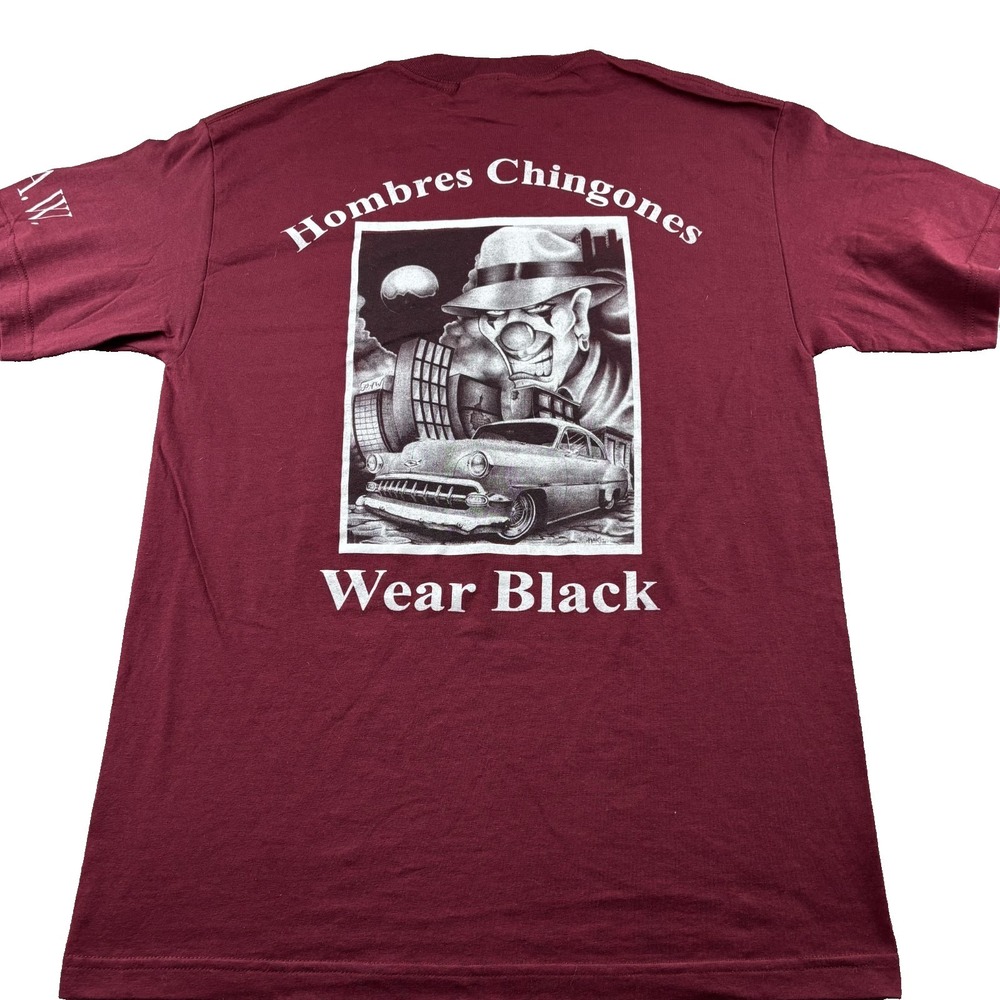 Alstyle Apparel & Activewear T-Shirt Men L Maroon Club Law Hombres Chingones PAW